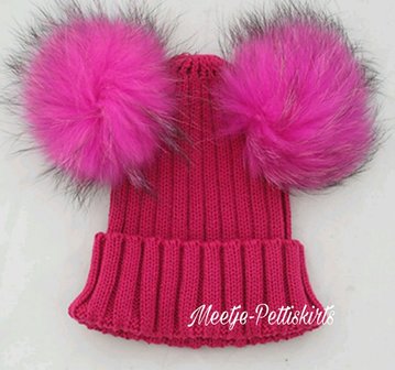 Winter Muts hotpink Dubbel Bont Pom 