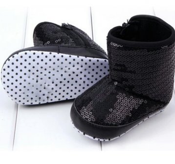  Baby Laarsjes Glitter Zwart