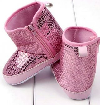  Baby Laarsjes Glitter Roze