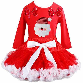 Kerst petticoat rood Kerstman longsleeve  