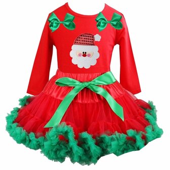 Kerst petticoat rood groen Kerstman longsleeve  