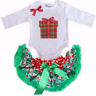 Baby kerst petticoat + romper Kado Kerst design