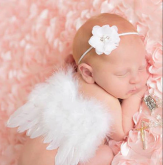    Engel vleugels Lovely wit + Haarband Newborn 