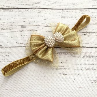 Gouden strik haarband