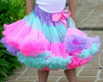 Petticoat Luxe Mint Rainbow By Meetje-Pettiskirts Kids 