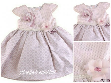 Baby jurk feest en bruiloft Spirit Flower Dusty Pink Oud Roze 