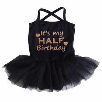 baby tutu jurkje Zwart Half Birthday