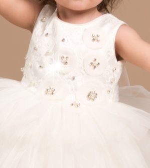 Baby jurk Bruiloft en feest Luxe Diana Ecru Exclusief 3-18 maanden 