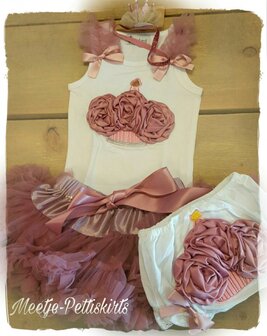 4delige verjaardag petticoat set Vintage roze Cupcake 