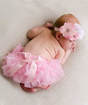 Luierbroek baby Fotoprop licht roze. 