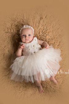 Baby jurk Bruiloft en feest Luxe Diana Ecru Exclusief 3-18 maanden 