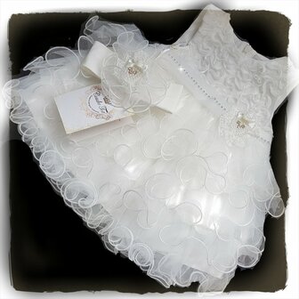 Luxe baby jurk Layered ivoor Couche Tot newborn 3-24 maanden