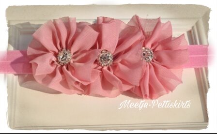 Baby Girl Luxury rose Flowers dusty pink Diamond Haarband   