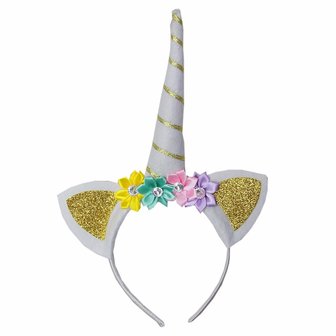 Unicorn diadeem wit pastel rainbow 