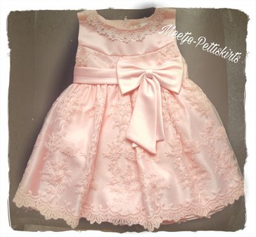 Baby jurk Peach roze floral dress 0-18 maanden 