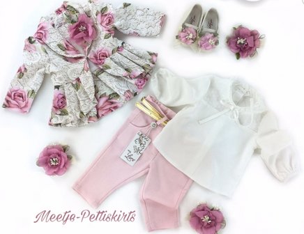 4delig Luxe set Classic Diva Dusty Pink Rose Flower 9m - 24m