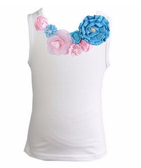 Top Rossette Luxe Vintage Rose Garden Roze Blauw 62-164 