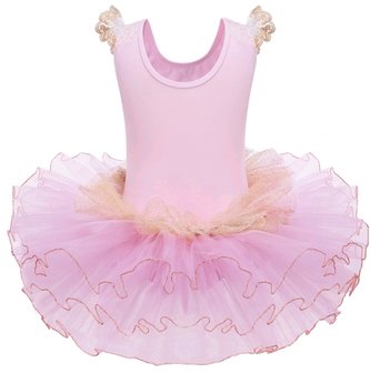  Balletpakje Fairy Roze Goud Tutu maat 92-140