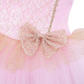  Balletpakje Fairy Roze Goud Tutu maat 92-140