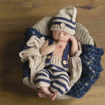 Fotoshoot Kostuum gehaakt Blauw Camel. 