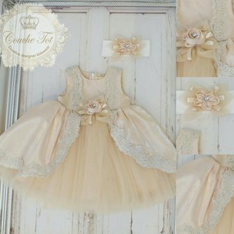 baby jurk Dreamgirl Luxe Champagne Couche Tot newborn 0-24 maanden.