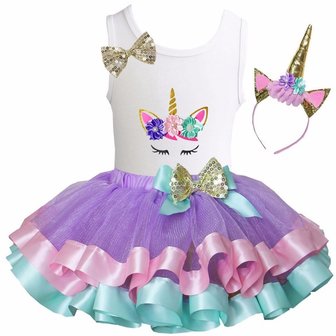 negatief item Feest Rainbow unicorn eenhoorn verjaardag kleding - meetje-pettiskirts