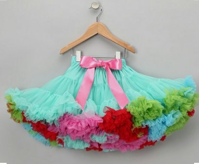 Petticoat Luxe Mint Rainbow By Meetje-Pettiskirts Kids 