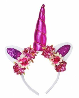 Unicorn diadeem luxe fuchsia Flowers Shiny bloem