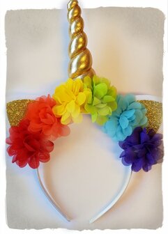 Unicorn diadeem rainbow bloem