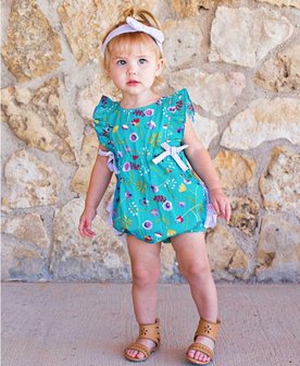 Sweet Meadow Bow-Front Bubble Romper