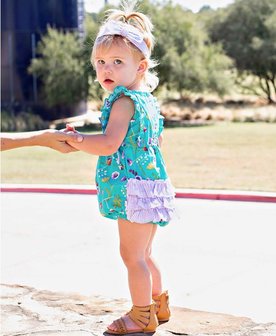 Sweet Meadow Bow-Front Bubble Romper