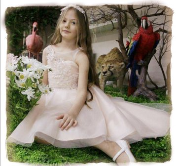 feestjurk poeder roze Unieke Collectie bruiloft jurk meisje meetje pettiskirts