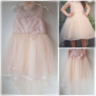 feestjurk poeder roze Unieke Collectie bruiloft jurk meisje meetje pettiskirts