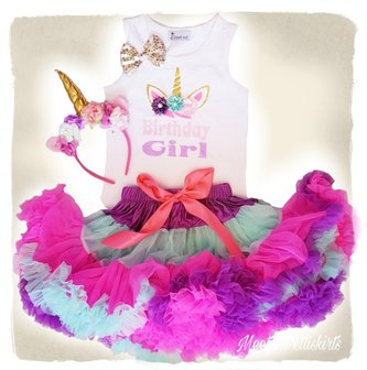 Unicorn Verjaardag set Luxe Neon Pink Tropic  