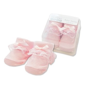  baby sokje newborn roze kant 