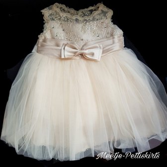 baby jurk Feest &amp; Bruiloft Luxe Classic Couche Tot Champagne 0-24 maanden