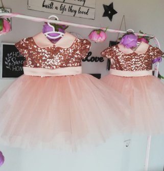 Feestjurk Glitter Grote Strik met Mouwtjes