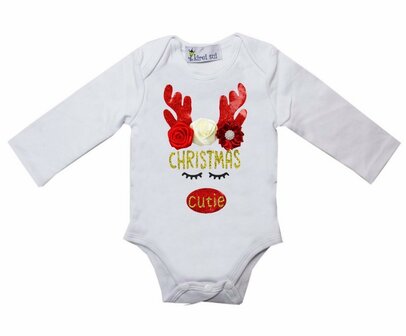 Baby kerstromper XMAS Cutie wit longsleeve