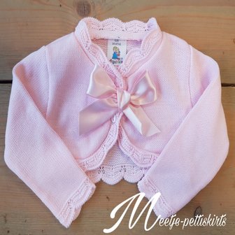 Bolero Vestje met satijnen Strik Angel kids 0-9 m Roze