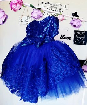 Tutu jurk bruiloft Extra Vol Grote Strik met kant Royal blue