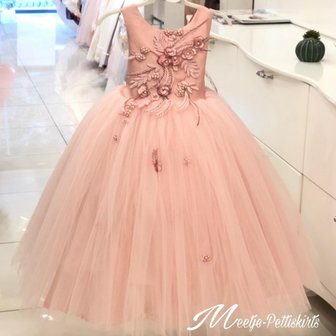 Communie jurk / Bruiloft meisje jurk Vintage pink Luxe Roze