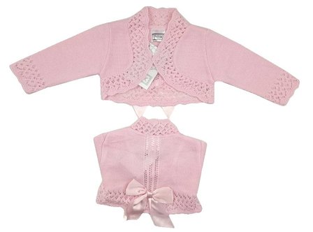 Bolero Vestje Back Bow kids 0-24 m Roze