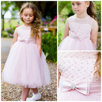 Feestjurk Bruiloft Communie &amp; Doop jurk Dusty Pink Luxe Baby &amp; Kids 