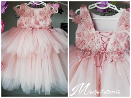 Bruidsmeisjes jurk oud roze  Handmade Ultra Luxe