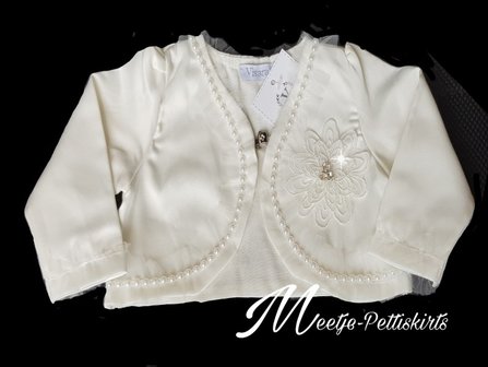 Bolero Vestje met satijnen 0-9 m Wit