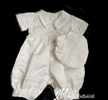 Doop romper baby jongen ivoor Luxe 2 delig