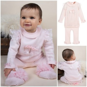 Baby set Knit Trui met Legging Spanisch Roze NEW