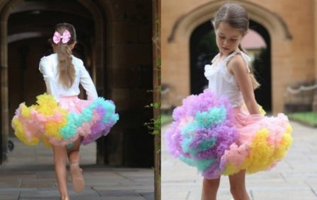 Petticoat Luxe Roze rainbow Strik KIDS