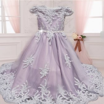 Communie jurk &amp; Bruiloft meisje Jurk Top of Ultra Handmade kant 1 NEW Diverse kleuren 