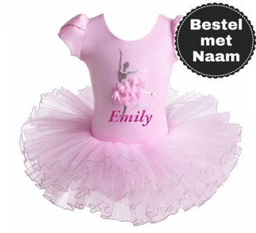  Balletpakje Daisy Ballerina Roze Tutu Met NAAM maat 98-140